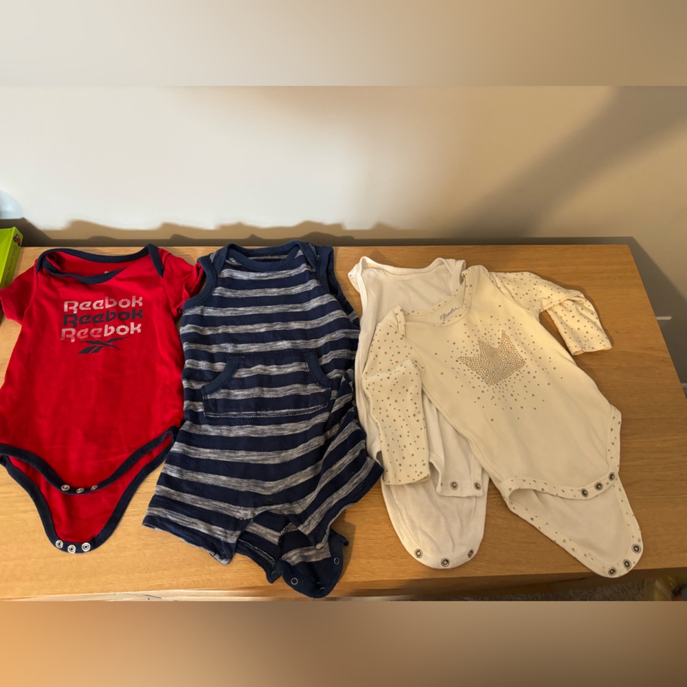 6-12 month baby romper and diaper shirts